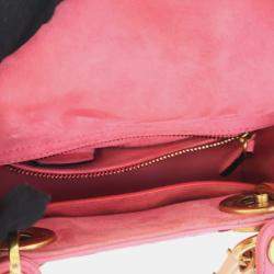 Pre Owned Dior Pink Mini Smooth Calfskin Embroidered Mosaic of Mirrors Lady Dior