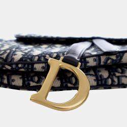 مملوكة مسبقًا حقيبة سرج قماش أوبليك أزرق ديور