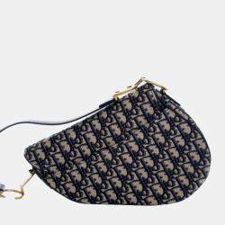 مملوكة مسبقًا حقيبة سرج قماش أوبليك أزرق ديور