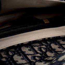 مملوكة مسبقًا حقيبة سرج قماش أوبليك أزرق ديور