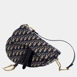 مملوكة مسبقًا حقيبة سرج قماش أوبليك أزرق ديور