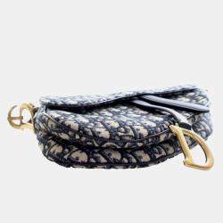 مملوكة مسبقًا حقيبة سرج قماش أوبليك أزرق ديور