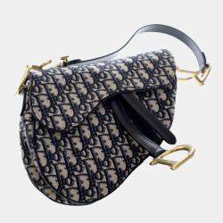 مملوكة مسبقًا حقيبة سرج قماش أوبليك أزرق ديور