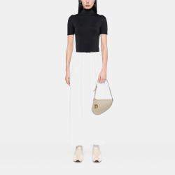 مملوكة مسبقًا Dior White Goatskin Saddle Rodeo Pouch