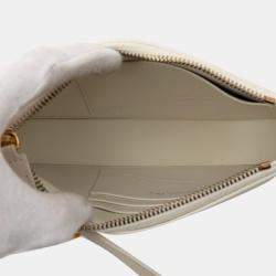 مملوكة مسبقًا Dior White Goatskin Saddle Rodeo Pouch