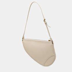 مملوكة مسبقًا Dior White Goatskin Saddle Rodeo Pouch