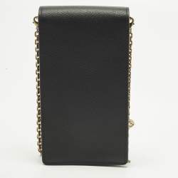 Pre Owned Dior Saddle Black Leather Chain Pouch