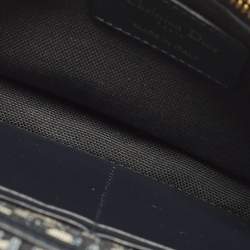 مملوكة مسبقًا حقيبة حزام ديور 30 مونتين قماش نقش الشعار أزرق كحلي وجلدي قابلة للتحويل