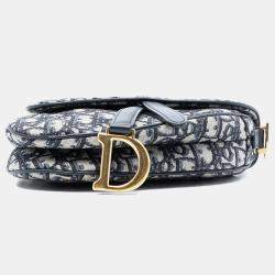 مملوكة مسبقًا Dior Blue Mini Oblique Canvas Saddle Bag