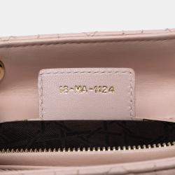 Pre Owned حقيبة ديور ليدي ديور كاناج جلد حمل وسط وردي