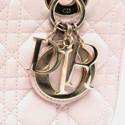 Pre Owned حقيبة ديور ليدي ديور كاناج جلد حمل وسط وردي