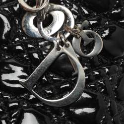 مملوكة مسبقًا Dior Soft Lady Dior Large Black Cannage Patent Leather Shopper Tote