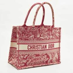 Pre Owned حقيبة يد ديور بووك قماش مطرز بخطوط متعددة الألوان متوسطة