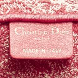 Pre Owned حقيبة يد ديور بووك قماش مطرز بخطوط متعددة الألوان متوسطة