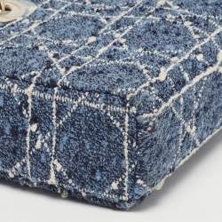 مملوكة مسبقًا Dior Lady D-Joy Medium Blue Tweed and Leather Tote