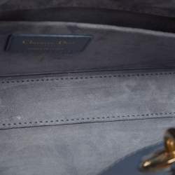 مملوكة مسبقًا Dior Lady D-Joy Medium Blue Tweed and Leather Tote