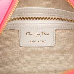 مملوكة مسبقًا Dior Pink Small Leather Dior Vibe Zip Bowling Bag