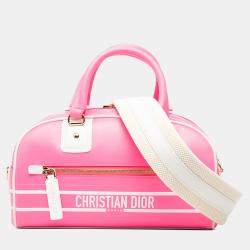 مملوكة مسبقًا Dior Pink Small Leather Dior Vibe Zip Bowling Bag