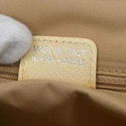 Pre Owned Christian Dior Floral Embroidered Trotter Beige Canvas Shoulder Bag