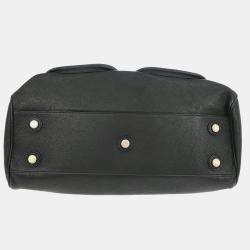 Pre Owned Christian Dior Black Leather My Dior Duffle Handbag