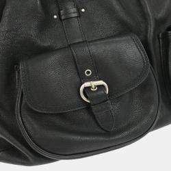 Pre Owned Christian Dior Black Leather My Dior Duffle Handbag