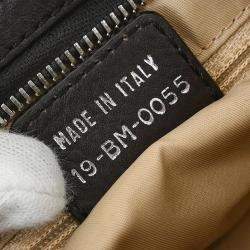 Pre Owned Dior Street Chic Trotter Brown Beige Canvas Shoulder Bag