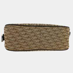 Pre Owned Dior Street Chic Trotter Brown Beige Canvas Shoulder Bag