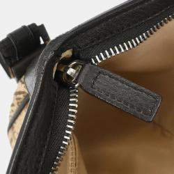 Pre Owned Dior Street Chic Trotter Brown Beige Canvas Shoulder Bag