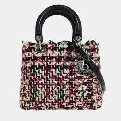 مملوكة مسبقًا حقيبة يد ديور ليدي ديور تويد أرجوانية كاناج طريقتين