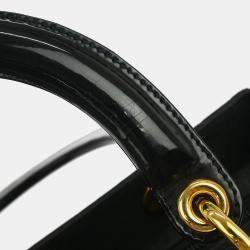 Pre Owned Dior Lady Dior Trotter Black Suede Top Handle Bag