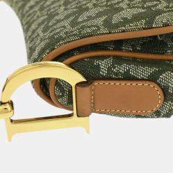 مملوكة مسبقًا Christian Dior Green Trotter Double Saddle Handbag