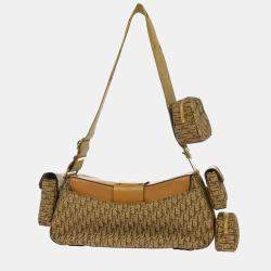 Pre Owned Christian Dior Brown Trotter Street Chic Columbus Shoulder Bag