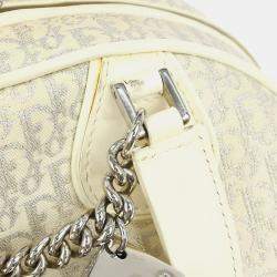 Pre Owned Christian Dior White Gambler Dice Trotter Handbag