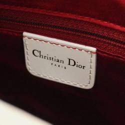 Pre Owned Christian Dior White Gambler Dice Trotter Handbag