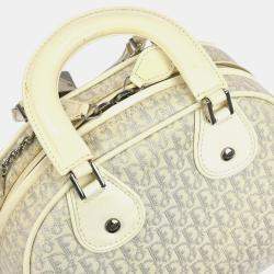 Pre Owned Christian Dior White Gambler Dice Trotter Handbag