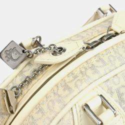 Pre Owned Christian Dior White Gambler Dice Trotter Handbag