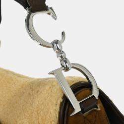 مملوكة مسبقًا حقيبة يد ديور سادل شيرلينج بني جلد حملان