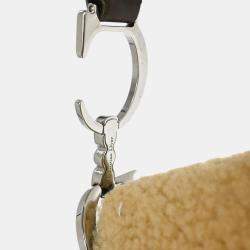 مملوكة مسبقًا حقيبة يد ديور سادل شيرلينج بني جلد حملان