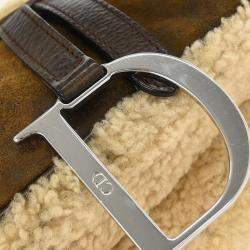 مملوكة مسبقًا حقيبة يد ديور سادل شيرلينج بني جلد حملان