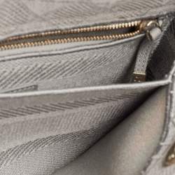 Pre Owned حقيبة يد توتس ديور ليدي دي-لايت قماش مطرز كاناج رمادي فاتح متوسط الحجم