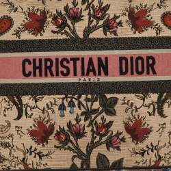 Pre Owned Dior Book Tote Large Multicolor Floral Embroidered Canvas Tote