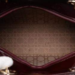 Pre Owned حقيبة ديور "ليدي ديور" جلد لمّاع أحمر كبيركنّاج