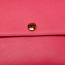 Pre Owned Dior Addict Fuchsia/Orange Leather Envelope Clutch