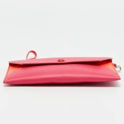 Pre Owned Dior Addict Fuchsia/Orange Leather Envelope Clutch