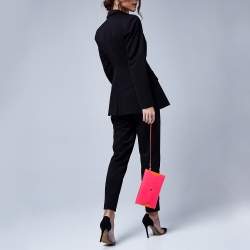 Pre Owned Dior Addict Fuchsia/Orange Leather Envelope Clutch