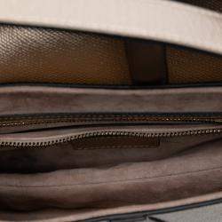 Pre Owned Dior Gold Metallic Grained Calfskin Saddle Bag