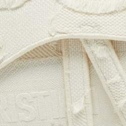 Pre Owned Dior Saddle White Camouflage Embroidered Canvas Shoulder Bag