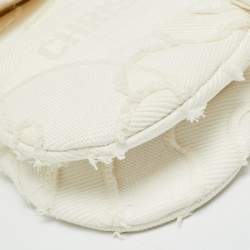 Pre Owned Dior Saddle White Camouflage Embroidered Canvas Shoulder Bag