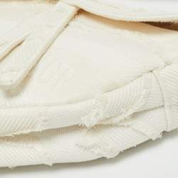 Pre Owned Dior Saddle White Camouflage Embroidered Canvas Shoulder Bag