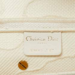 Pre Owned Dior Saddle White Camouflage Embroidered Canvas Shoulder Bag